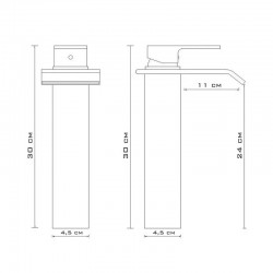 Grifería de lujo para baño cascada negra VISION VS modelo 10175